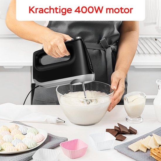 Kitchenwell Handmixer - 6 snelheden en turbofunctie - 400W  KN304