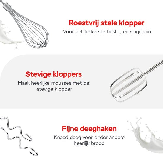 Kitchenwell Handmixer - 6 snelheden en turbofunctie - 400W  KN304