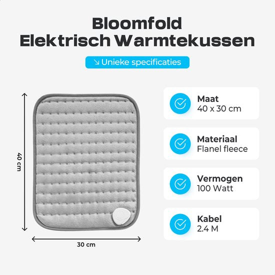 Bloomfold Elektrisch warmtekussen - 40 x 30 cm