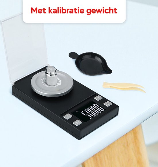 Kitchenwell digitale precisie weegschaal - 0,001 tot 100 gram