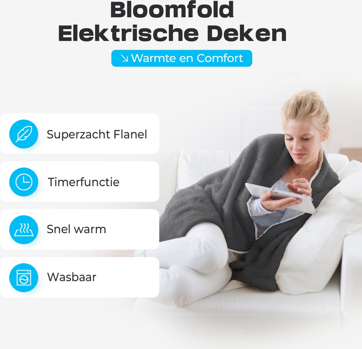 Bloomfold Elektrische Deken - 160 x 130 cm