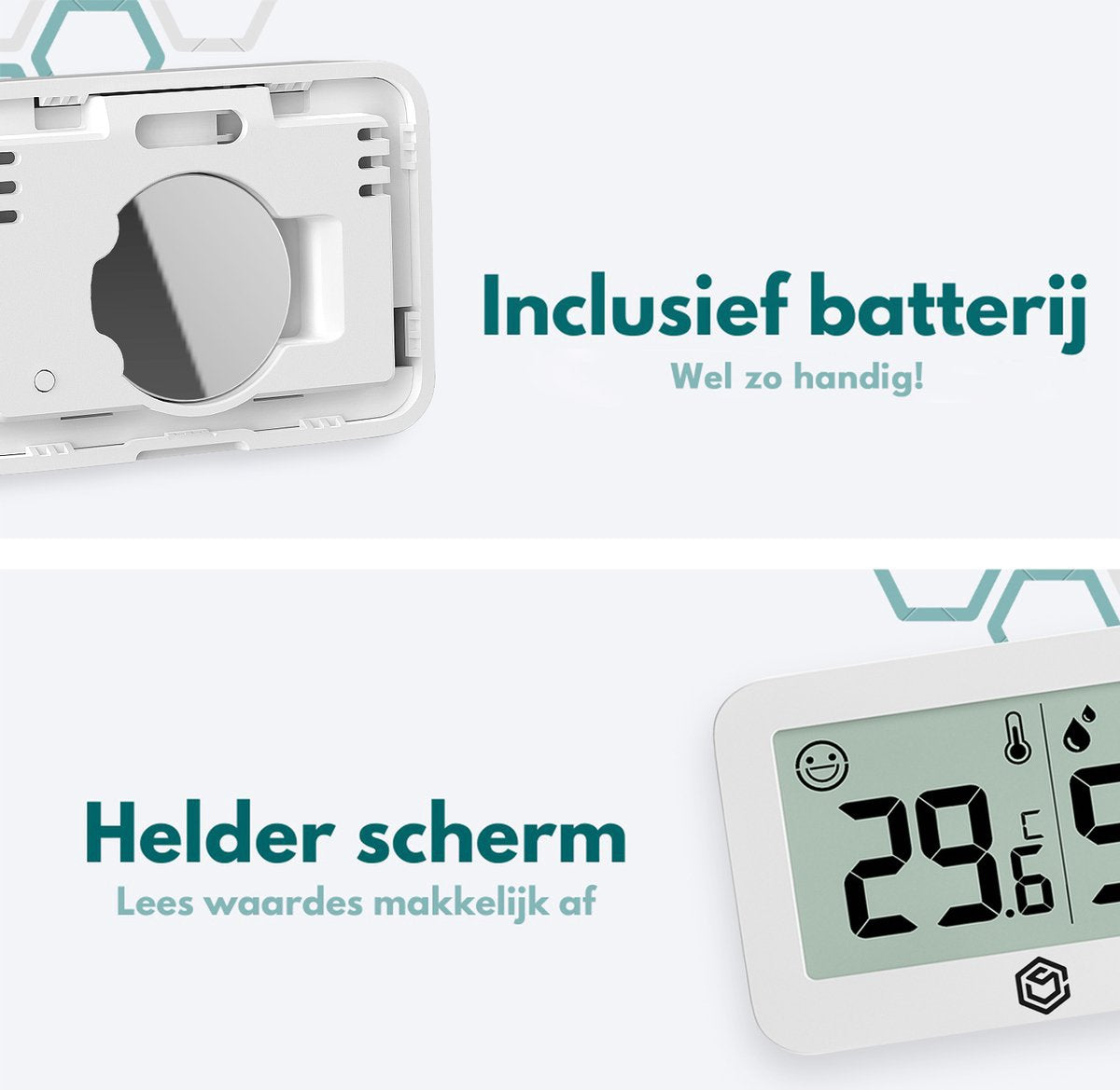 Ease Electronicz Hygrometer & Thermometer - Weerstation - Luchtvochtigheidsmeter - Thermometer Voor Binnen F51