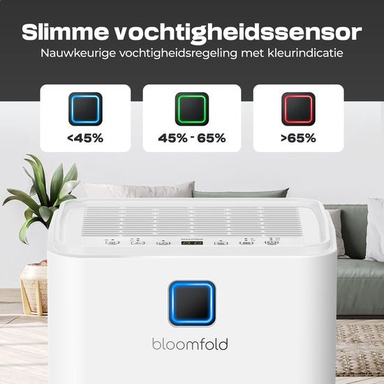Bloomfold Luchtontvochtiger - 12L per Dag - Incl. Was-droog Functie - BF001
