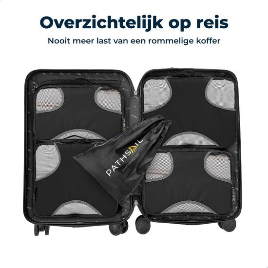 Pathsail® Packing Cubes Set 5-Delig - Bagage Organizers - Koffer organizer set - Inclusief was tas PSA003