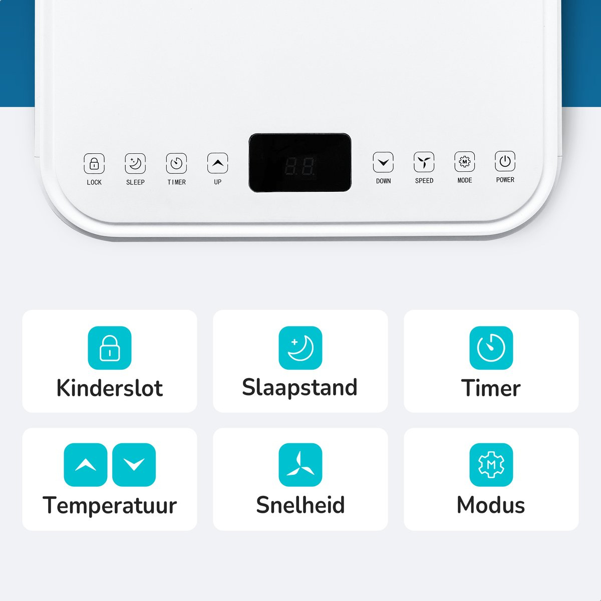 Bloomfold Mobiele Airco - 9.000 BTU - 4-in-1 - tot 25m² koelen - BF020