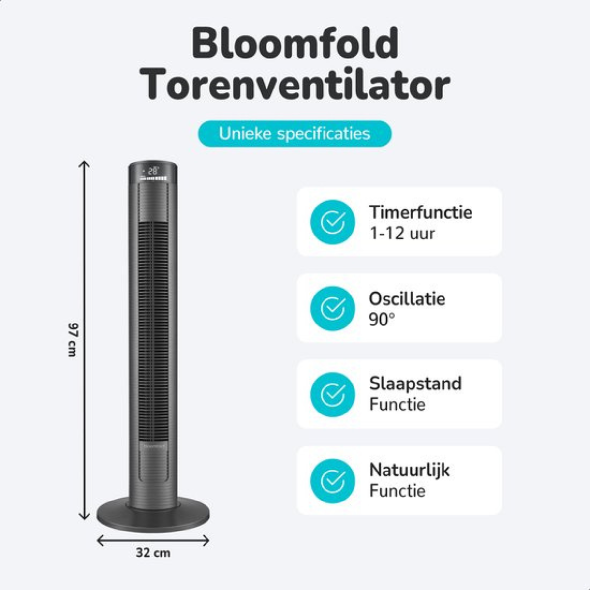 Bloomfold Toren Ventilator - 38 inches - BF040