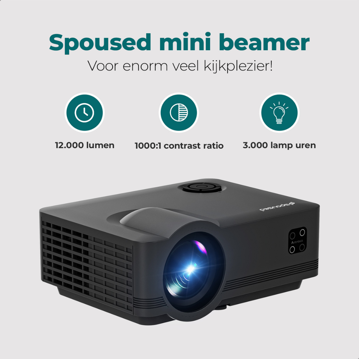 Spoused Beamer Full-HD Mini Beamer - Zwart