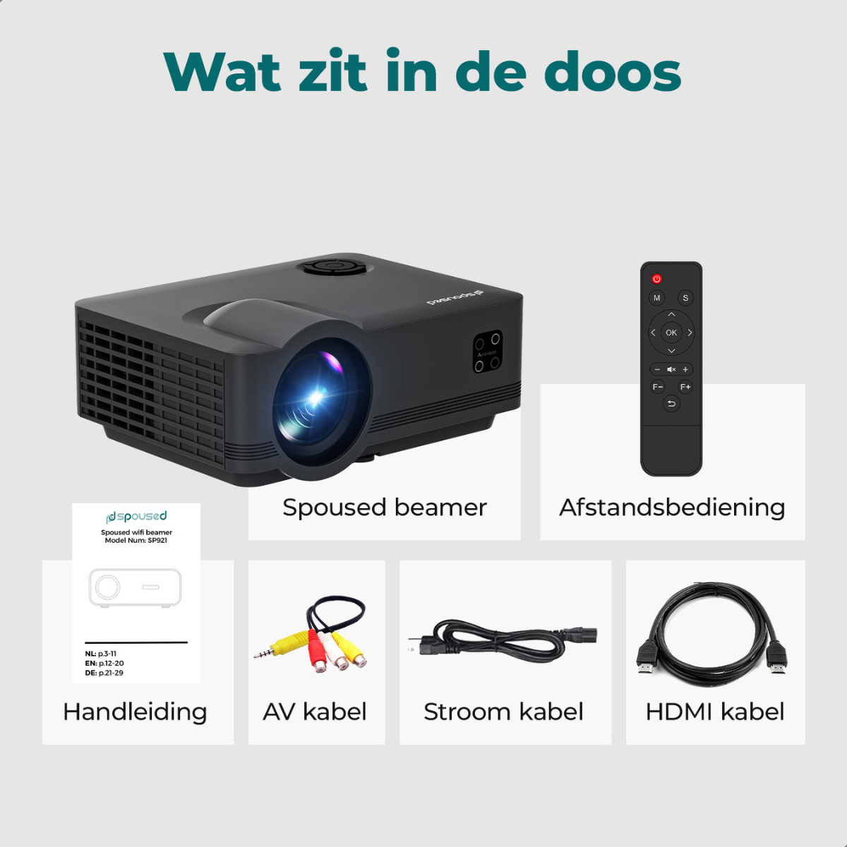 Spoused Beamer Full-HD Mini Beamer - Zwart