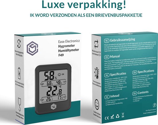 Ease Electronicz hygrometer Min/Max verpakking